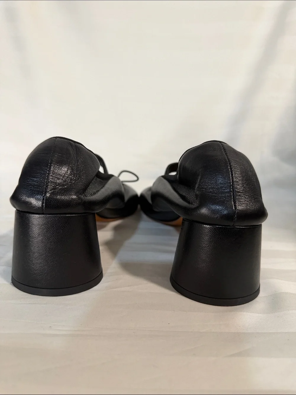 Proenza Schouler Black Leather Ballet Pumps Block Heel Size 41